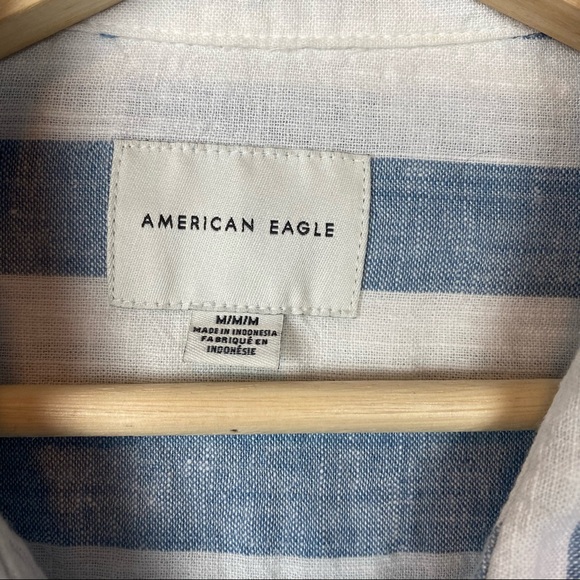 American Eagle Cropped Linen Blouse - Picture 7 of 8